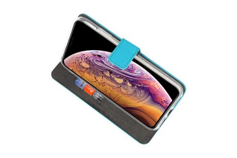 Booktype Telefoonhoesjes - Bookcase Hoesje - Wallet Case -  Geschikt voor iPhone XS Max - Blauw