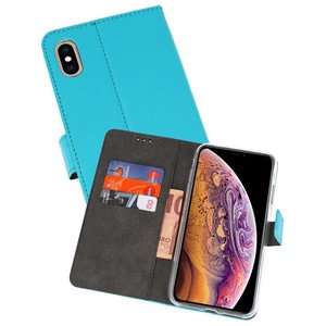 Booktype Telefoonhoesjes - Bookcase Hoesje - Wallet Case -  Geschikt voor iPhone XS Max - Blauw