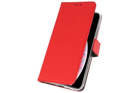 Booktype Telefoonhoesjes - Bookcase Hoesje - Wallet Case -  Geschikt voor iPhone XS Max - Rood