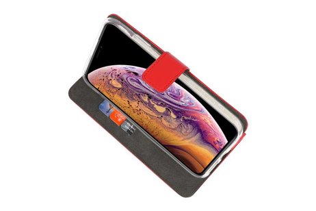 Booktype Telefoonhoesjes - Bookcase Hoesje - Wallet Case -  Geschikt voor iPhone XS Max - Rood