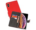 Booktype Telefoonhoesjes - Bookcase Hoesje - Wallet Case -  Geschikt voor iPhone XS Max - Rood