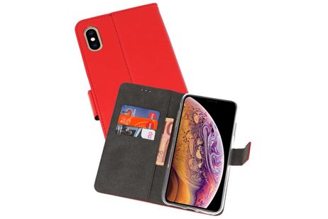 Booktype Telefoonhoesjes - Bookcase Hoesje - Wallet Case -  Geschikt voor iPhone XS Max - Rood