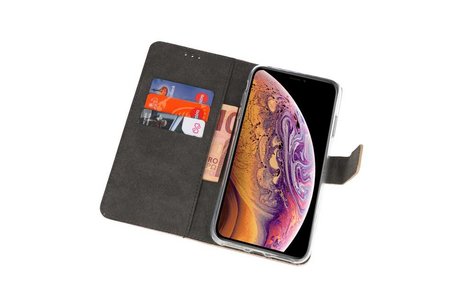Booktype Telefoonhoesjes - Bookcase Hoesje - Wallet Case -  Geschikt voor iPhone XS Max - Goud