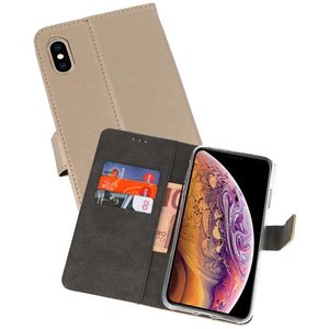 Booktype Telefoonhoesjes - Bookcase Hoesje - Wallet Case -  Geschikt voor iPhone XS Max - Goud