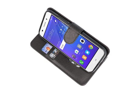 BAOHU Hoesje Geschikt voor de Huawei Y5 Lite 2018 - Kaarthouder Book Case Telefoonhoesje - Zwart