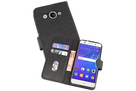 BAOHU Hoesje Geschikt voor de Huawei Y5 Lite 2018 - Kaarthouder Book Case Telefoonhoesje - Zwart