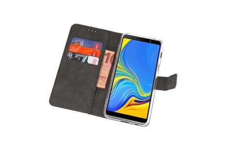 Booktype Telefoonhoesjes - Bookcase Hoesje - Wallet Case -  Geschikt voor Galaxy A7 (2018) - Wit