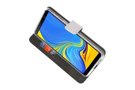 Booktype Telefoonhoesjes - Bookcase Hoesje - Wallet Case -  Geschikt voor Galaxy A7 (2018) - Wit