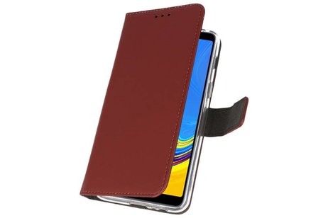 Booktype Telefoonhoesjes - Bookcase Hoesje - Wallet Case -  Geschikt voor Galaxy A7 (2018) - Bruin