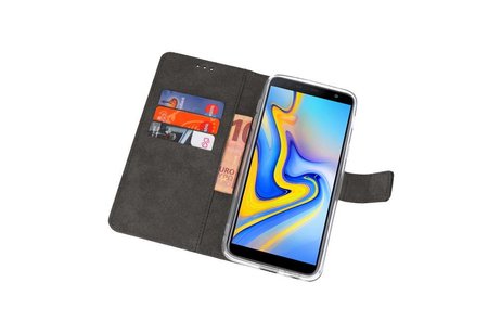 Booktype Telefoonhoesjes - Bookcase Hoesje - Wallet Case -  Geschikt voor Samsung Galaxy J6 Plus - Zwart