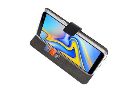 BAOHU Booktype Telefoonhoesjes - Bookcase Hoesje - Wallet Case -  Geschikt voor Samsung Galaxy J6 Plus - Zwart