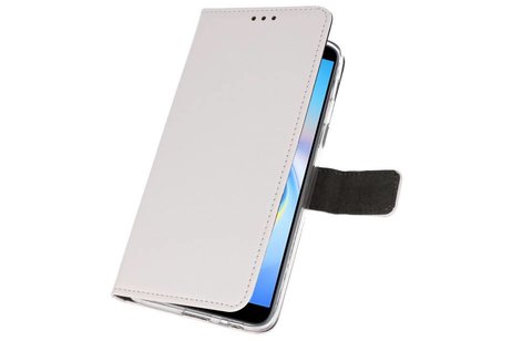 BAOHU Booktype Telefoonhoesjes - Bookcase Hoesje - Wallet Case -  Geschikt voor Samsung Galaxy J6 Plus - Wit