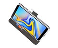 BAOHU Booktype Telefoonhoesjes - Bookcase Hoesje - Wallet Case -  Geschikt voor Samsung Galaxy J6 Plus - Wit