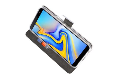 BAOHU Booktype Telefoonhoesjes - Bookcase Hoesje - Wallet Case -  Geschikt voor Samsung Galaxy J6 Plus - Wit