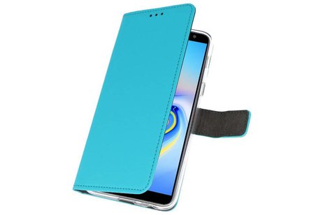 Booktype Telefoonhoesjes - Bookcase Hoesje - Wallet Case -  Geschikt voor Samsung Galaxy J6 Plus - Blauw