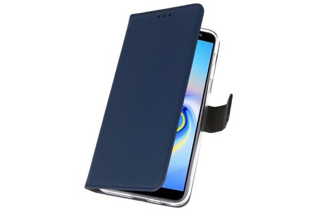 BAOHU Booktype Telefoonhoesjes - Bookcase Hoesje - Wallet Case -  Geschikt voor Samsung Galaxy J6 Plus - Navy