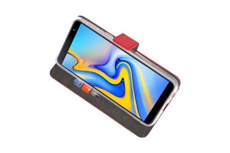 Booktype Telefoonhoesjes - Bookcase Hoesje - Wallet Case -  Geschikt voor Samsung Galaxy J6 Plus - Rood