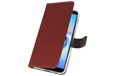 Booktype Telefoonhoesjes - Bookcase Hoesje - Wallet Case -  Geschikt voor Samsung Galaxy J6 Plus - Bruin