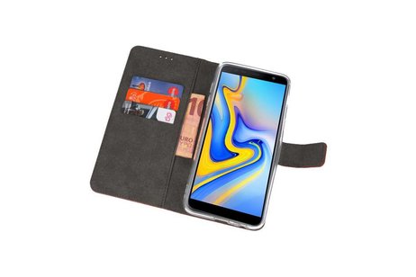 Booktype Telefoonhoesjes - Bookcase Hoesje - Wallet Case -  Geschikt voor Samsung Galaxy J6 Plus - Bruin