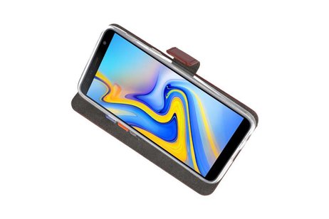 Booktype Telefoonhoesjes - Bookcase Hoesje - Wallet Case -  Geschikt voor Samsung Galaxy J6 Plus - Bruin