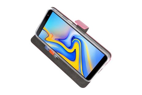 BAOHU Booktype Telefoonhoesjes - Bookcase Hoesje - Wallet Case -  Geschikt voor Samsung Galaxy J6 Plus - Roze