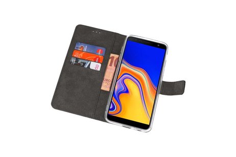 Booktype Telefoonhoesjes - Bookcase Hoesje - Wallet Case -  Geschikt voor Samsung Galaxy J4 Plus - Zwart