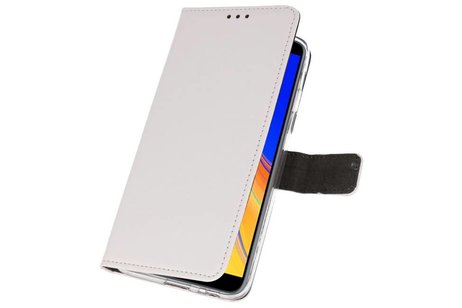 BAOHU Booktype Telefoonhoesjes - Bookcase Hoesje - Wallet Case -  Geschikt voor Samsung Galaxy J4 Plus - Wit