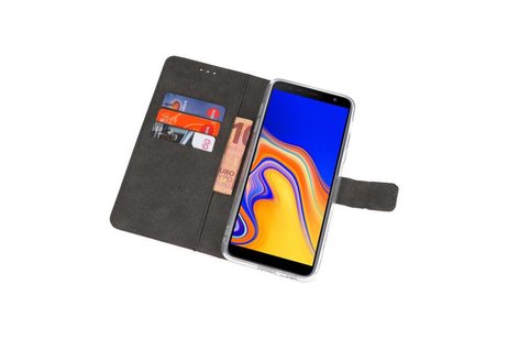 Booktype Telefoonhoesjes - Bookcase Hoesje - Wallet Case -  Geschikt voor Samsung Galaxy J4 Plus - Wit