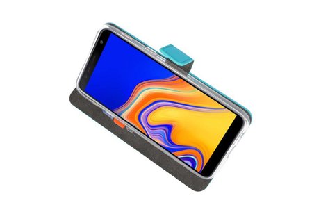 BAOHU Booktype Telefoonhoesjes - Bookcase Hoesje - Wallet Case -  Geschikt voor Samsung Galaxy J4 Plus - Blauw