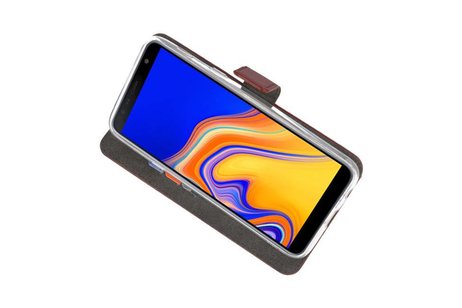 BAOHU Booktype Telefoonhoesjes - Bookcase Hoesje - Wallet Case -  Geschikt voor Samsung Galaxy J4 Plus - Bruin
