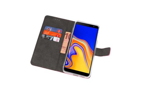 BAOHU Booktype Telefoonhoesjes - Bookcase Hoesje - Wallet Case -  Geschikt voor Samsung Galaxy J4 Plus - Roze
