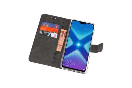 Booktype Telefoonhoesjes - Bookcase Hoesje - Wallet Case -  Geschikt voor Huawei Honor 8X - Wit