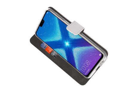 Booktype Telefoonhoesjes - Bookcase Hoesje - Wallet Case -  Geschikt voor Huawei Honor 8X - Wit