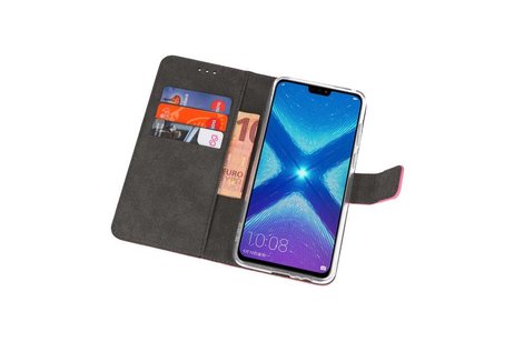 BAOHU Booktype Telefoonhoesjes - Bookcase Hoesje - Wallet Case -  Geschikt voor Huawei Honor 8X - Roze