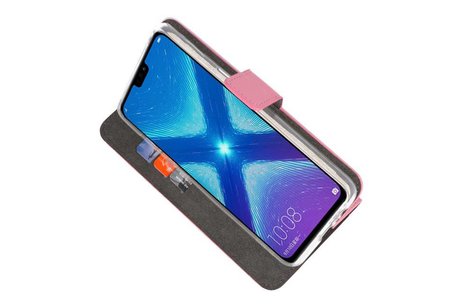 BAOHU Booktype Telefoonhoesjes - Bookcase Hoesje - Wallet Case -  Geschikt voor Huawei Honor 8X - Roze
