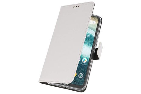 BAOHU Booktype Telefoonhoesjes - Bookcase Hoesje - Wallet Case -  Geschikt voor Moto One - Wit