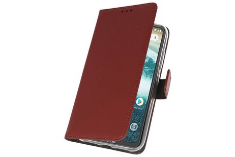 BAOHU Booktype Telefoonhoesjes - Bookcase Hoesje - Wallet Case -  Geschikt voor Moto One - Bruin