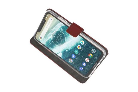 BAOHU Booktype Telefoonhoesjes - Bookcase Hoesje - Wallet Case -  Geschikt voor Moto One - Bruin