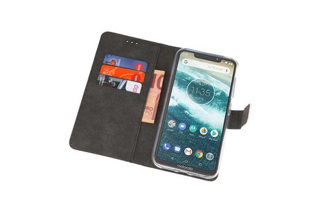 BAOHU Booktype Telefoonhoesjes - Bookcase Hoesje - Wallet Case -  Geschikt voor Moto One Power - Wit
