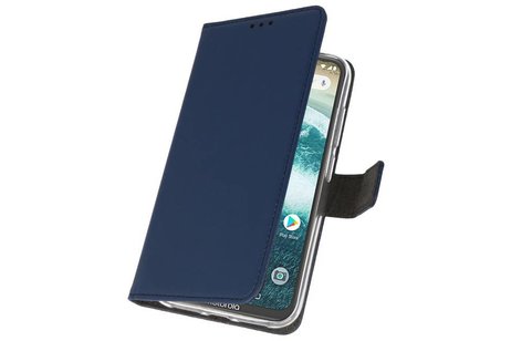 BAOHU Booktype Telefoonhoesjes - Bookcase Hoesje - Wallet Case -  Geschikt voor Moto One Power - Navy