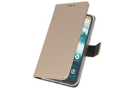 BAOHU Booktype Telefoonhoesjes - Bookcase Hoesje - Wallet Case -  Geschikt voor Moto One Power - Goud