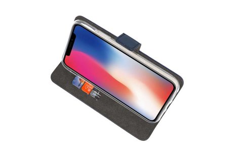 BAOHU Booktype Telefoonhoesjes - Bookcase Hoesje - Wallet Case -  Geschikt voor iPhone XS - X Navy