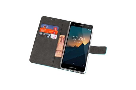 BAOHU Booktype Telefoonhoesjes - Bookcase Hoesje - Wallet Case -  Geschikt voor Nokia 2.1 - Blauw