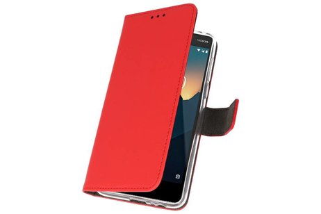 BAOHU Booktype Telefoonhoesjes - Bookcase Hoesje - Wallet Case -  Geschikt voor Nokia 2.1 - Rood