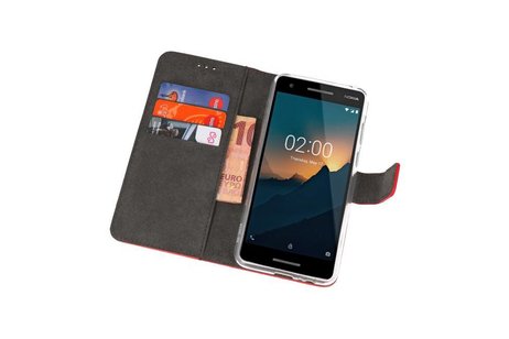 BAOHU Booktype Telefoonhoesjes - Bookcase Hoesje - Wallet Case -  Geschikt voor Nokia 2.1 - Rood
