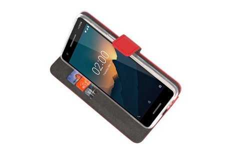 Booktype Telefoonhoesjes - Bookcase Hoesje - Wallet Case -  Geschikt voor Nokia 2.1 - Rood