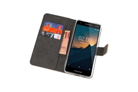 BAOHU Booktype Telefoonhoesjes - Bookcase Hoesje - Wallet Case -  Geschikt voor Nokia 2.1 - Goud