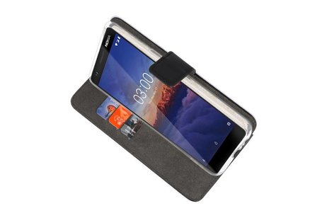 Booktype Telefoonhoesjes - Bookcase Hoesje - Wallet Case -  Geschikt voor Nokia 3.1 - Zwart