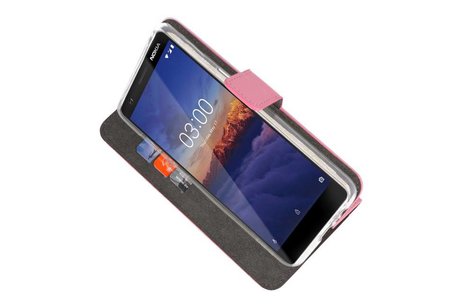 BAOHU Booktype Telefoonhoesjes - Bookcase Hoesje - Wallet Case -  Geschikt voor Nokia 3.1 - Roze