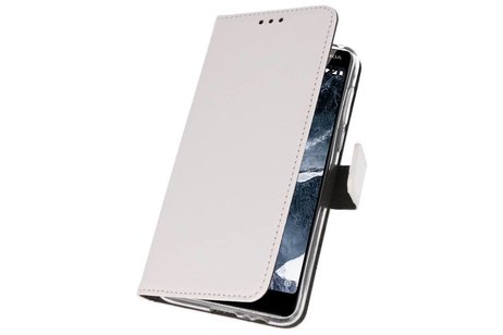 BAOHU Booktype Telefoonhoesjes - Bookcase Hoesje - Wallet Case -  Geschikt voor Nokia 5.1 - Wit